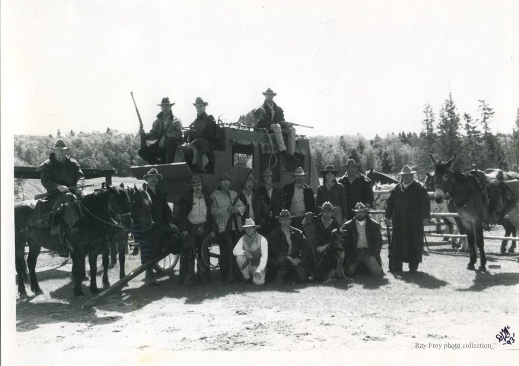 Riding Mountain staff. Ray with Mule.