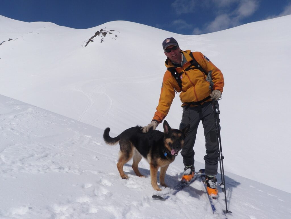 A.L. and Keta on Destiny Ridge, Jasper National Park