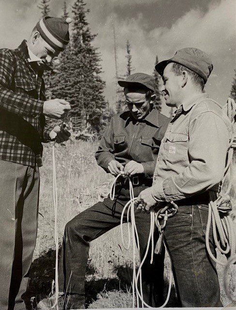 Mountain Rescue and Avalanche training – Murray wearing goggles.