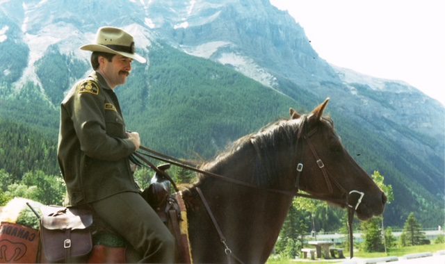 Hal Morrison on horseback in Yoho National Park