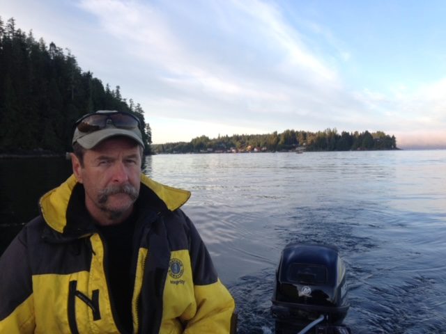 Enjoying retirement salmon fishing at Bamfield