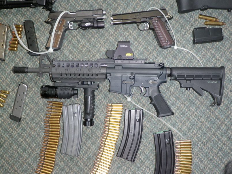 Guns and Ammunition seized after arrest