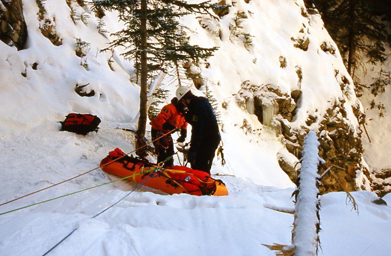 Winter rescue training.